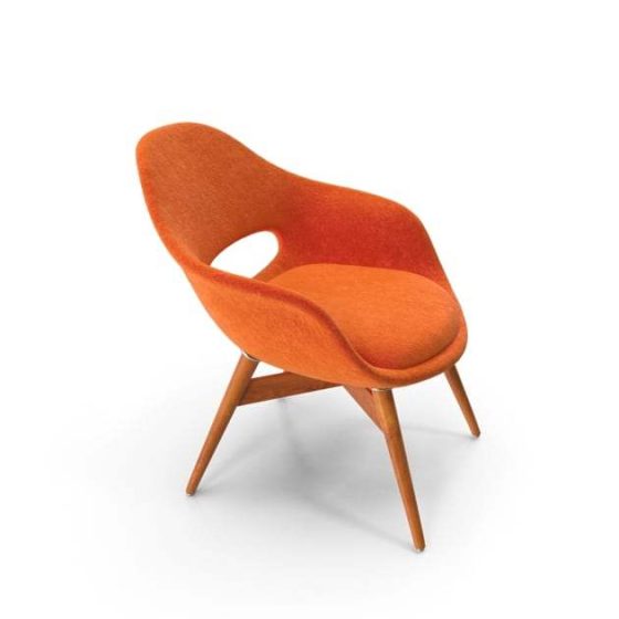 Orange Suede Chair - Image 3