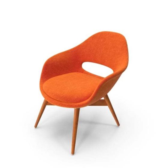 Orange Suede Chair - Image 2